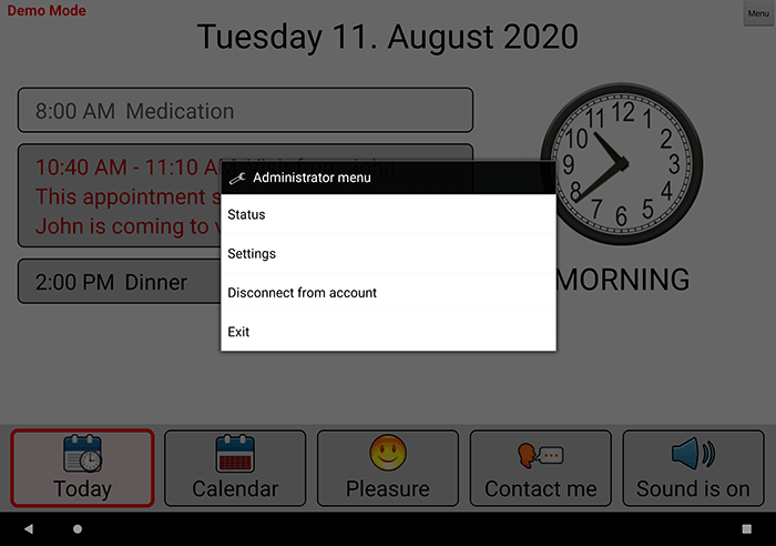 Administrator menu. memas_menu.png