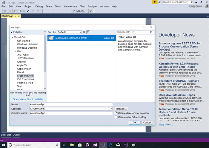 Screenshot. xamarin02