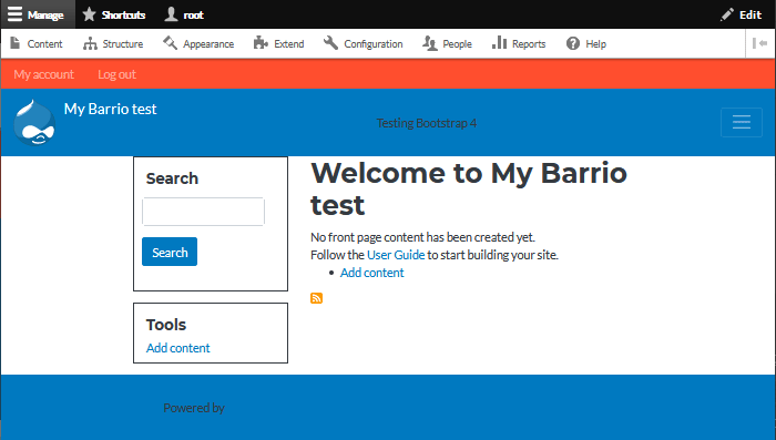 Screendump of SASS subtheme barrio_sass_test.png