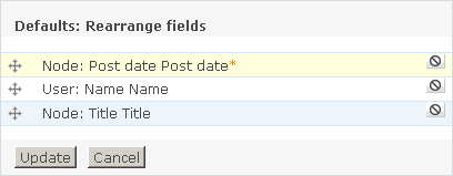Rearrange fields