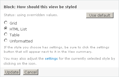 Overriding the default style