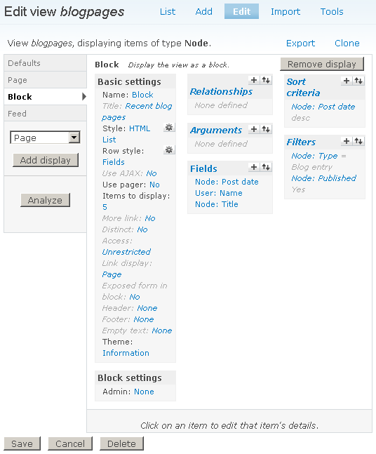 Set style options